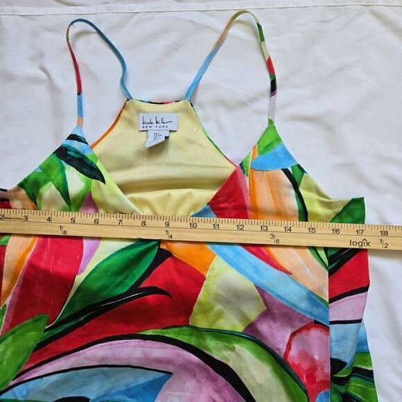 NICOLE MILLER Abstract Floral Maxi Tent Dress Small - Picture 9 of 10